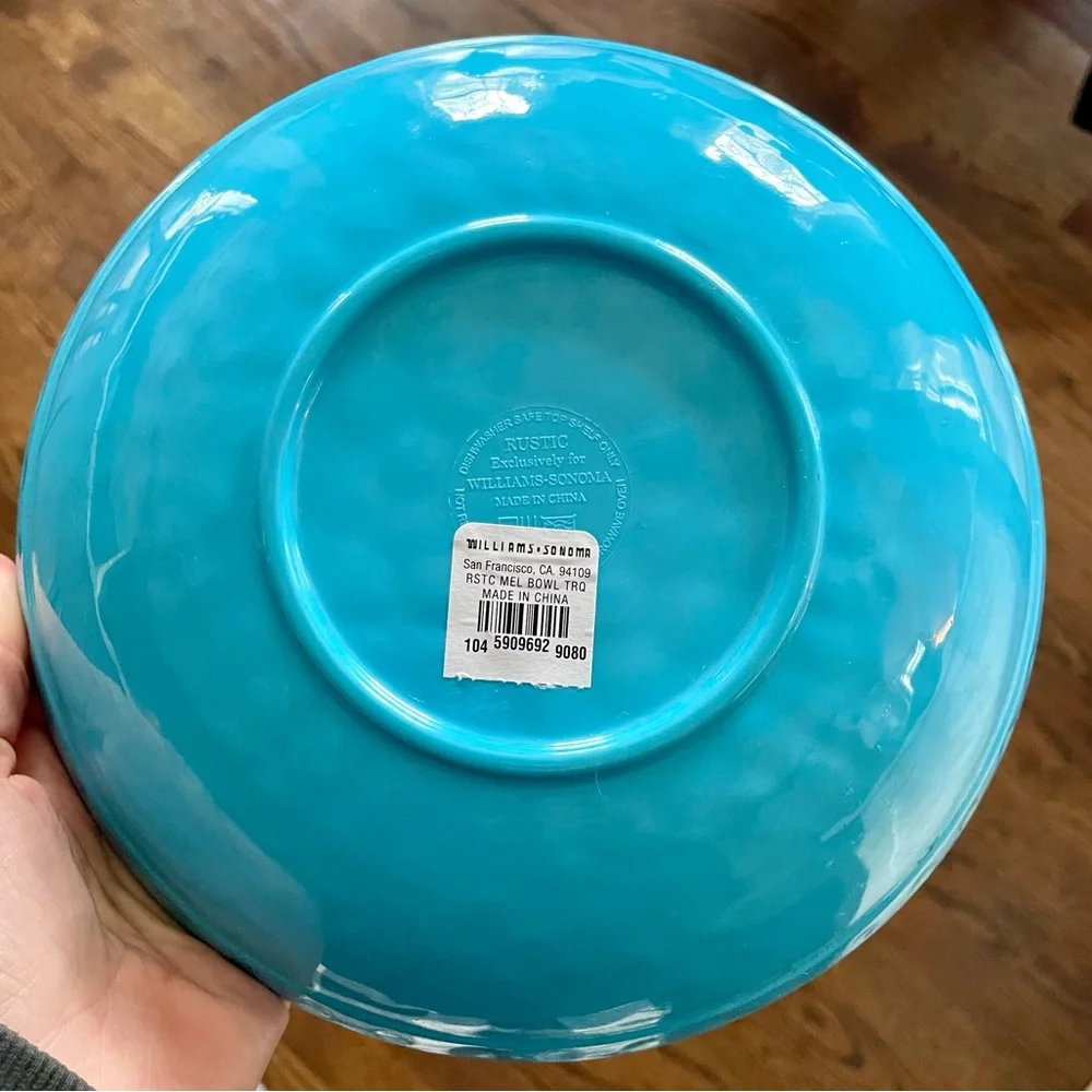 Set of 4 Williams Sonoma Rustic Melamine Bowl Turquoise